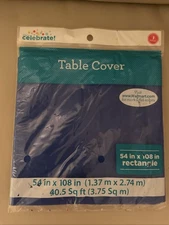 Way To Celebrate Rectangle Navy Blue Table Covers 54” x 108” NEW