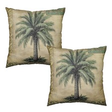 18" x 18" Palm Tree Throw Pillow Covers Set of 2 Decorative Tropical Leaf