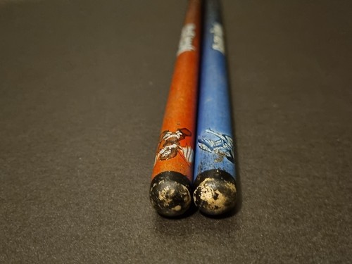 Guitar Hero Drum Sticks Red-Blue Angel Devil Rare Nintendo Xbox PlayStation GC - Picture 3 of 7