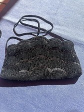 La Regale Vintage Black Beaded Purse/clutch