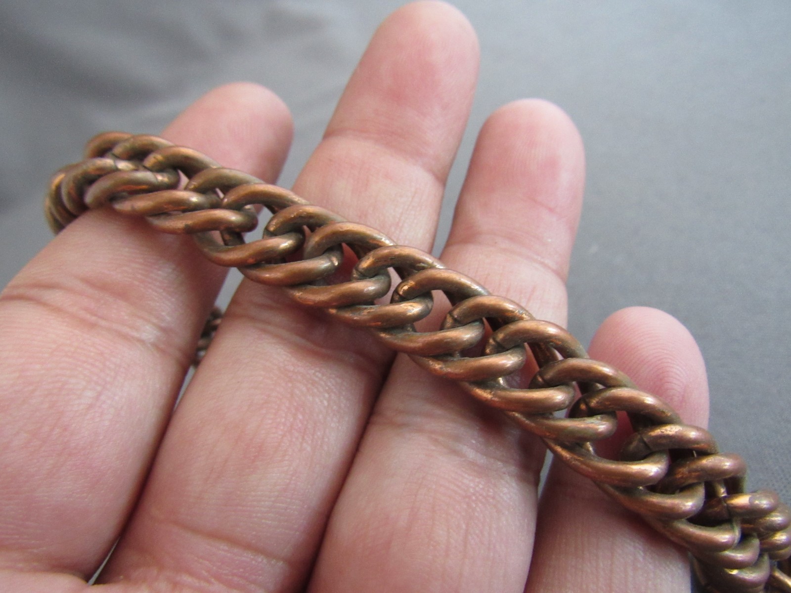 VINTAGE SOUTHWESTERN SOLID COPPER SERPENTINE HEAV… - image 3