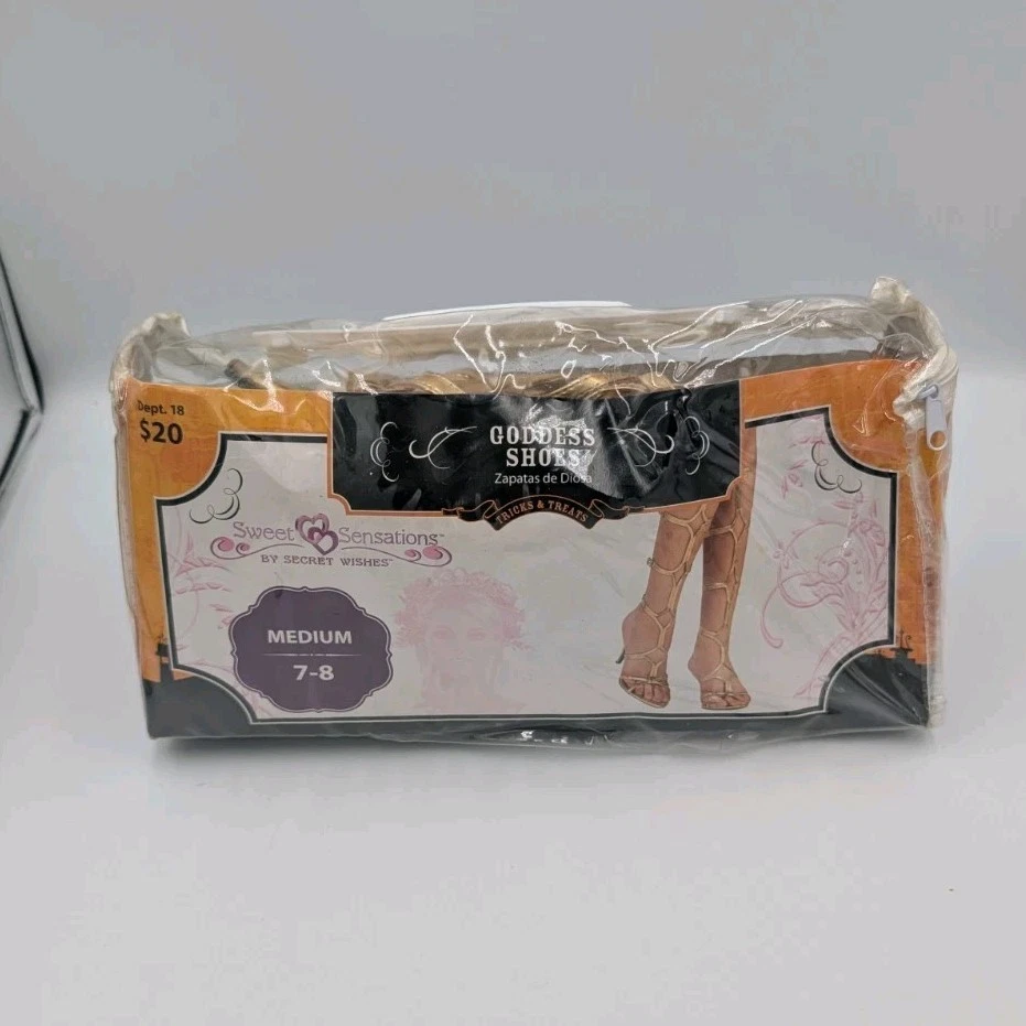 Disfraz de Diosa Estilo Gladiador Zapatos Talla Mediana 7/8 Metálico Dorado Foto 2 de 4