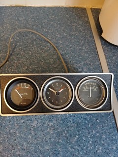 Vintage Car Clock Voltmeter Ammeter 60s / 70s