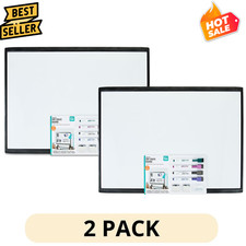 2 Pack Pen Gear Magnetic Dry Erase Board 17x23 Black Whiteboard Office Planner