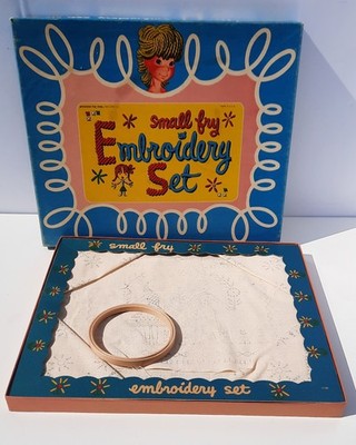 Vtg Pressman Small Fry Embroidery Toy Set Sewing In Box No Needle or Thread