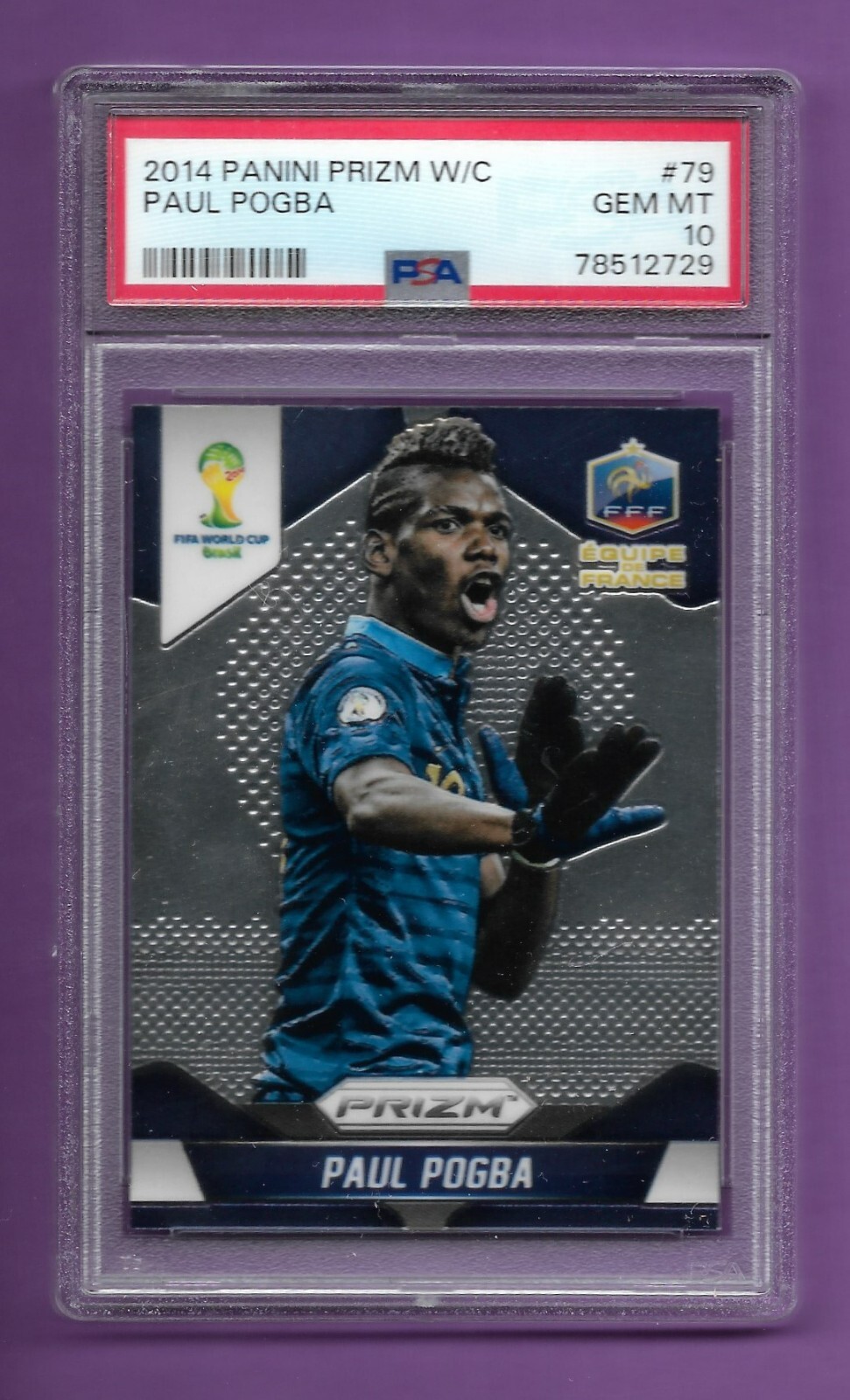 PAUL POGBA 2014 PANINI PRIZM WORLD CUP INSERT RC GRADED PSA GEM 10 MINT! #79