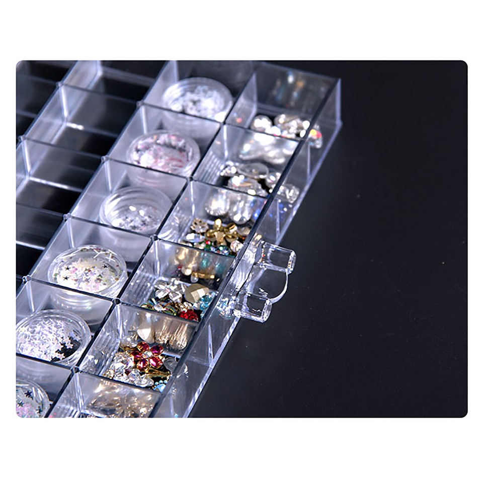 120 Grids Nail Art Storage Case 5layer Drawer Acrylic Clear Organizer