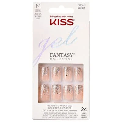 KISS LASHES Kiss False Nails Gel Fantasy Collection Nails with Glue Included - Fanciful