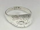 Vintage BEAU Sterling Silver 925 Classic Domed Flower Etched Band Ring Size 5.75