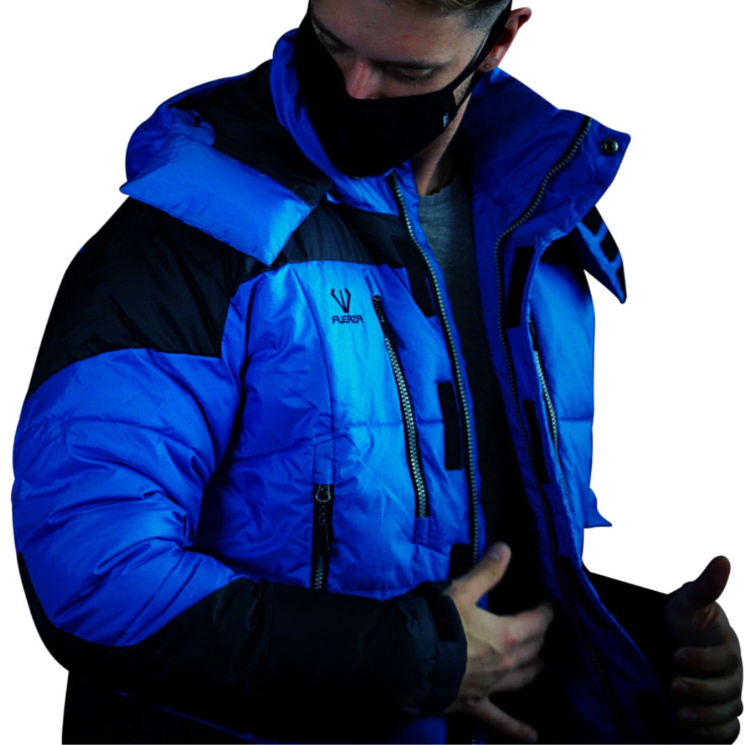Mens Down Wellon Winter Jacket Breathable Light Warm Durable Parka Blue Small