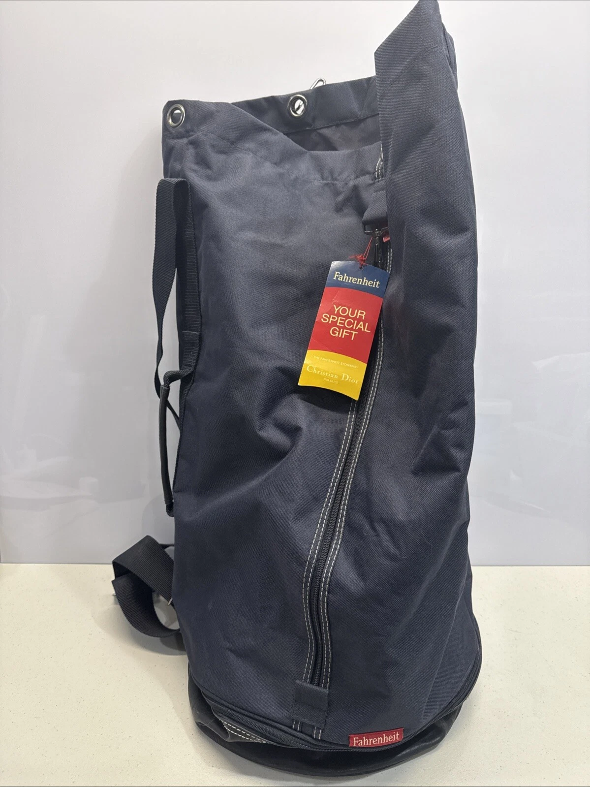 Grand sac en toile fourre tout voyage bleu marine Fahrenheit Christian Dior