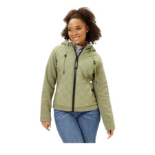 Hurley Olive Quilted Fleece Hooded Jacket Size L