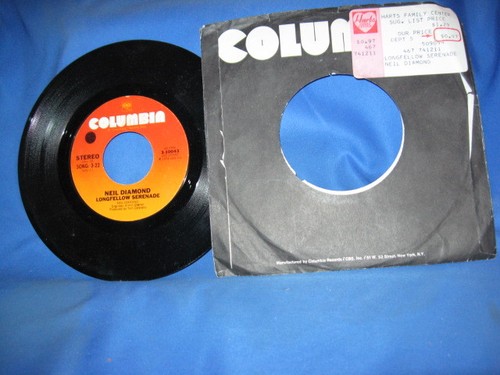 NEIL DIAMOND: Longfellow Serenade/ Rosemary's Wine |45| VG+ - - Picture 2 of 2