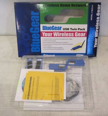 Vintage BlueGear USB 2 Pack Wireless Bluetooth Adapters for PC B091H1 - NEW 