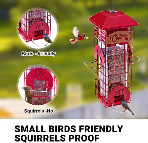 Squirrel-Proof Hanging Bird Feeder, Weatherproof Metal with 2.2 lbs Capacity - Picture 4 of 10