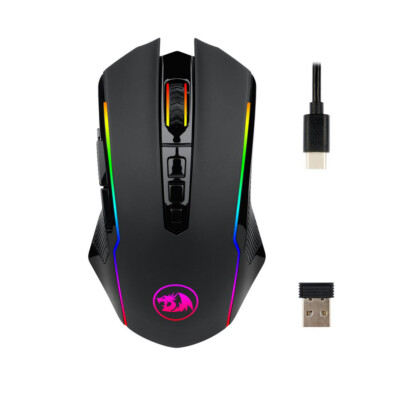 Wired/2.4GHz Wireless Gaming Mouse 9 Programmable Buttons RGB Backlight 8000DPI 