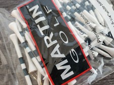 NEW 50 Pcs 3-1/4" White/Navy Striped Premium Bamboo Tee Golf Tees     