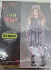 NWT Zombie Dress Halloween Costume Dress GIRLS Size Standard Up to Size 10