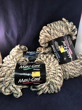 4 Maxi Cord Macrame Braided 6mm 50 Yards Fade Resistant 35938 Blue Brown Beige