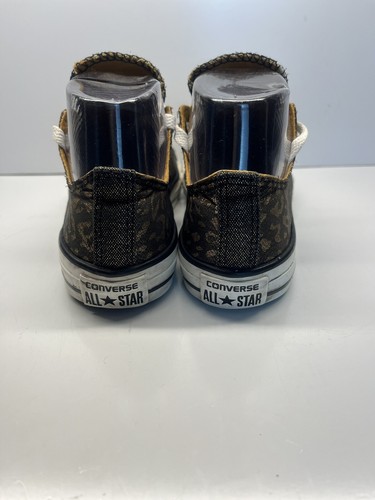 Converse Star Juniors Kids Sz 3 Low Shimmer Leopard Cheetah Animal Print 640469F - Picture 7 of 10