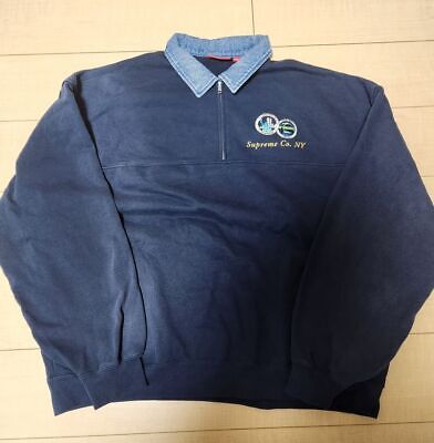 Supreme Denim Collar Half Zip Sweatshirt Navy | eBay Supreme Denim Collar Half Zip Sweatshirt Navy | eBay