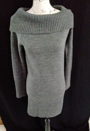 BCBGMaxazria grau Wolle Wasserfallausschnitt Tunika Pullover Kleid Größe M z1 - Bild 2 von 10