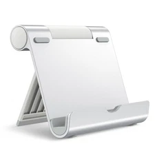 JETech Tablet Stand, Adjustable Portable Desktop Holder, Silver
