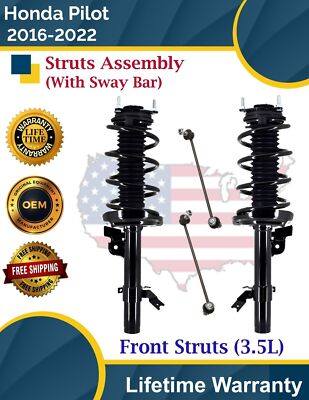 #ad New OE Front Struts W Sway Bar For 2016 2022 Honda Pilot Lifetime Warranty $376.00