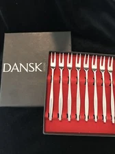 Dansk Designs Quistgaard Seafood Cocktail Forks Variation V Pattern  Denmark