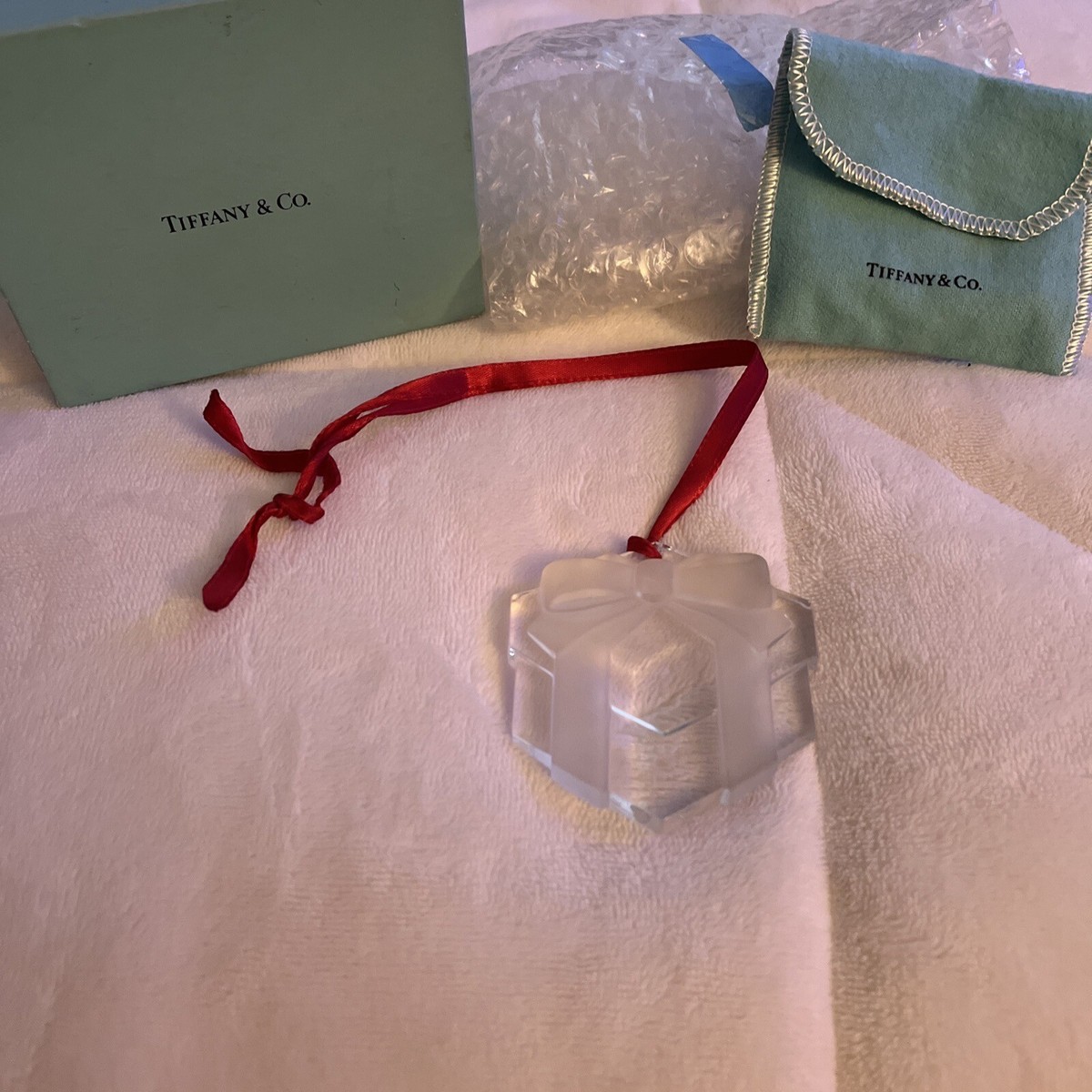 Tiffany & Co. Authentic 1993 Crystal Tiffany Box Ornament With