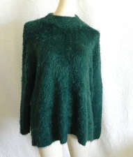 a new day Tunic Sweater Fuzzy Sea-Foam Green Hi-Low Long Sleeve Over-Sized M