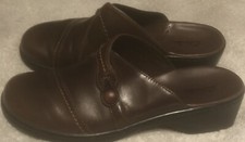 Clarks 74116 Brown Leather Slip On Womens Size 8M Nice