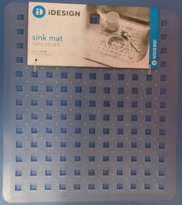Idesign 12.5" x 11" PVC Plastic Sink Mat. Clear # 36600 Protects sinks NEW