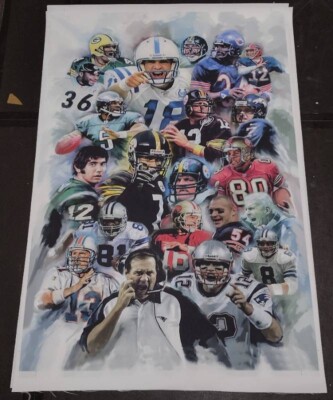 NFL Football Greats Canvas Poster Artwork Canvas by Jiang Zunzhong