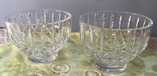 Beautiful Signed TIPPERARY IRELAND Lead Crystal Heavy Thick 4" Bowls, Set of 2