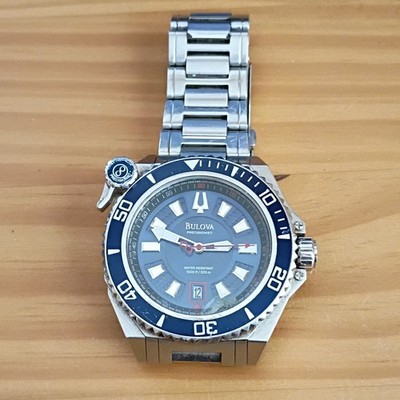 Bulova Precisionist ステンレススチール 時計 Bulova Precisionist Catamount Blue Dial Silver Stainless Steel