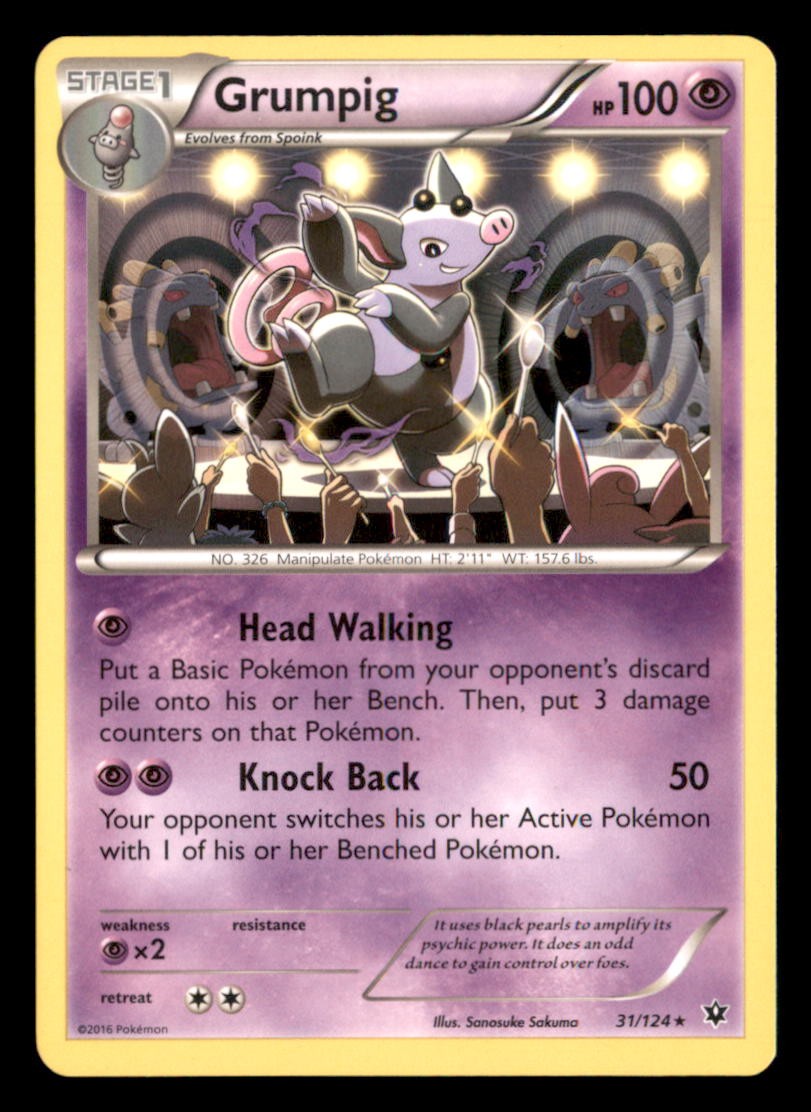 Grumpig 31/124 Rare Fates Collide Pokemon Near Mint