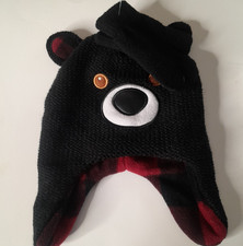 Cozy Creatures Boys Hat Mittens Set 2T-4T Bear Winter Knit Cute