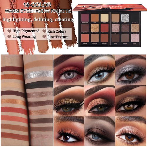 Paleta de sombras de ojos mate Pro 18 colores brillo pigmentado sombra de ojos pa... - Imagen 3 de 8