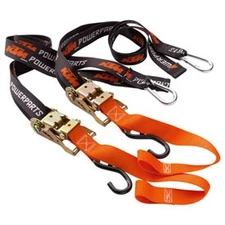 KTM Ratchet Soft Loop Tie Downs with Clips Black/Orange (U6910048)