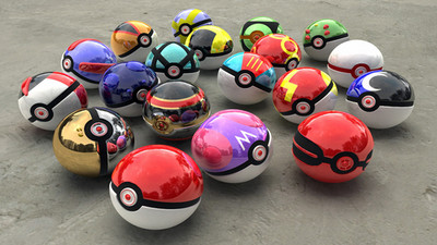 Anime Pok Ball Reflection CGI 11x17 Poster