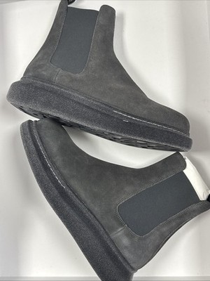 Alexander McQueen Herren Hybrid Chelsea Boots / Grau Wildleder Größe 9 (43) Neu ohne Karton