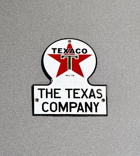 VINTAGE TEXACO TEXAS PORCELAIN SIGN CAR GAS TRUCK OIL MOTORCYCLE