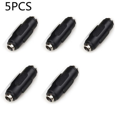 5 Pack DC 5.5mm x 2.1mm Female to Female Power Jack Coupler