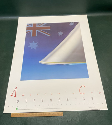 NOS Vtg America's Cup 1987 Poster Defence Perth Australia by Portfolio Designs