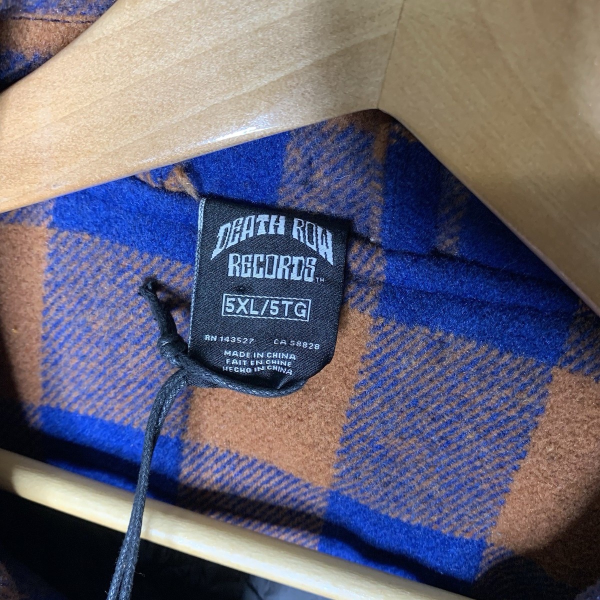 オーダー Sz 5XL Death Row Records Wool Blend Plaid Flannel Jacket by Snoop