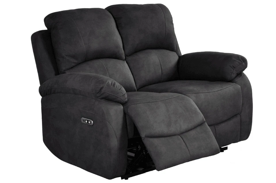 Grey Fabric Suede Recliner Electric Sofa Collection 3+2+1 Suite - Image 4 of 4