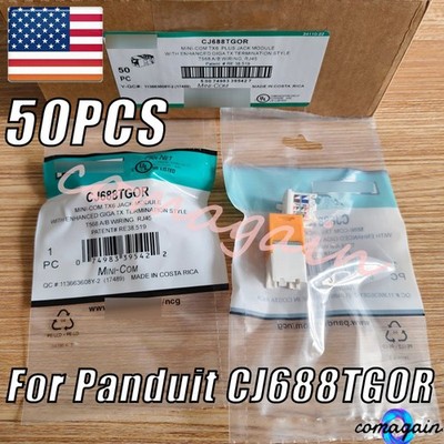 NEW For Panduit NetKey CJ688TGOR Cat6 Keystone Jack Orange Module (Box of 50)