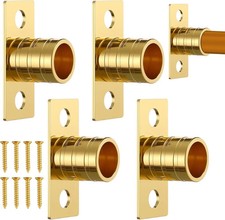 4 Pcs Inside Mount Curtain Rod Bracket 3/8" Bracket Set for 3/8" Rodding Brass