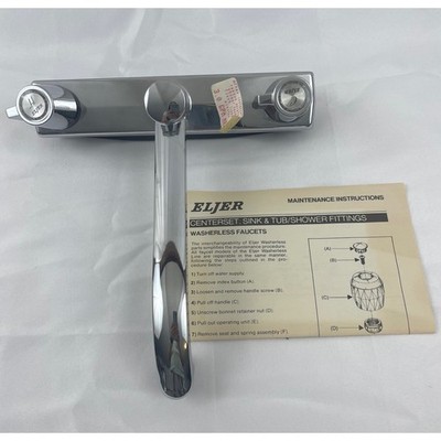 Eljer Centerset Kitchen Sink Faucet Chrome Dual Wing Handle Washerless Swivel